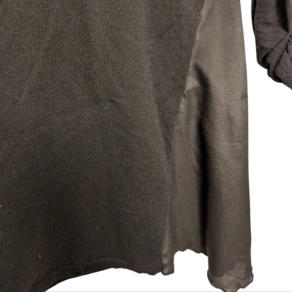 STYLE&CO Beaded Flair Tunic Black White Soft Embellished Twirl Long Top Small - Picture 7 of 11